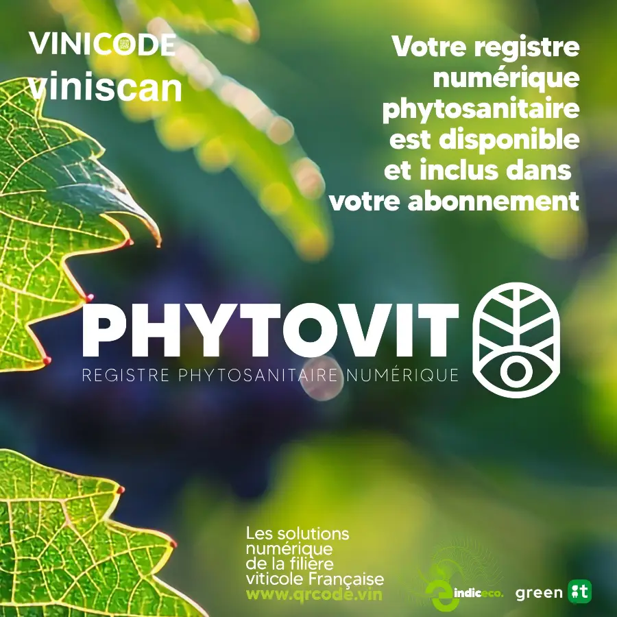 Visuel PHYTOVIT : registre phytosanitaire numérique inclus dans VINISCAN et VINICODE